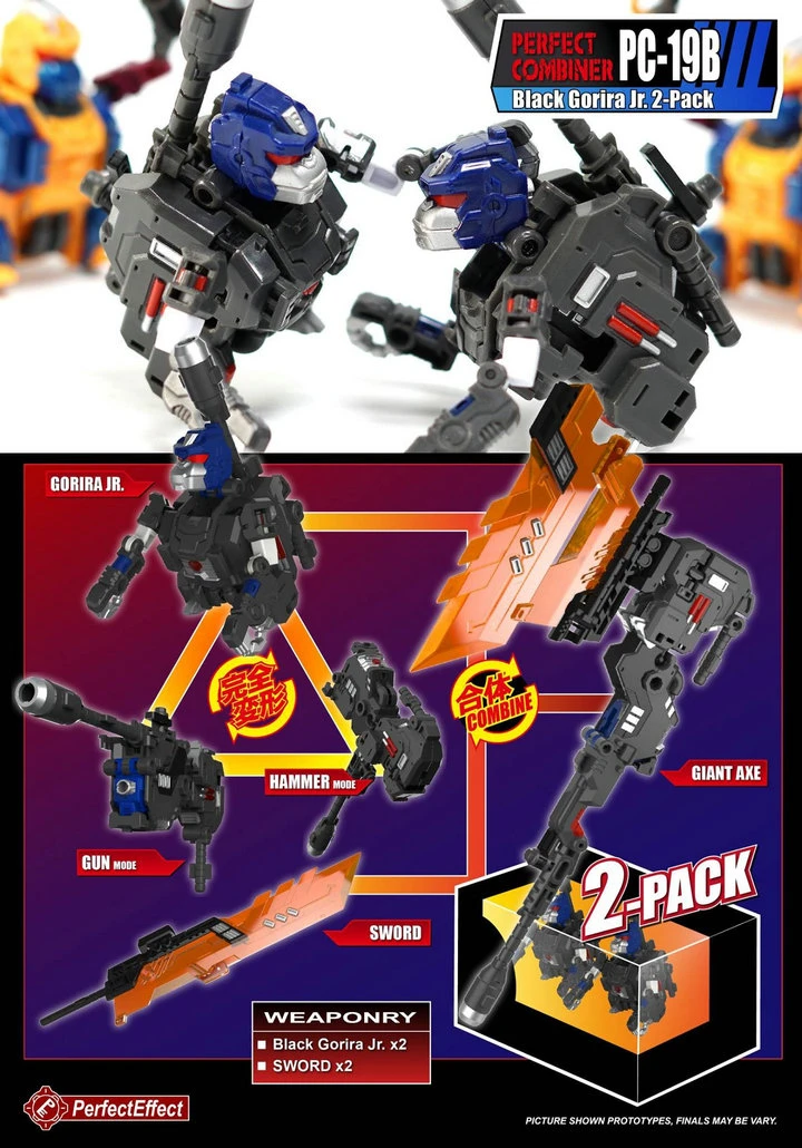 Perfect Effect PE PC-19B Perfect Combiner Black Gorira Upgrade Set 2-Pack - Image 3