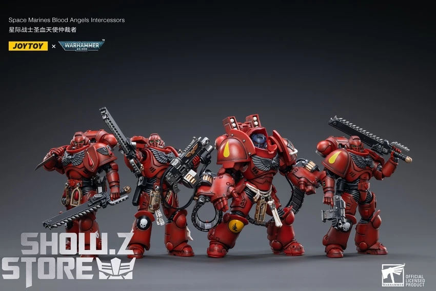 JoyToy Source 1/18 Warhammer 40K Blood Angels Intercessors Squad Set Of 4 - Image 3